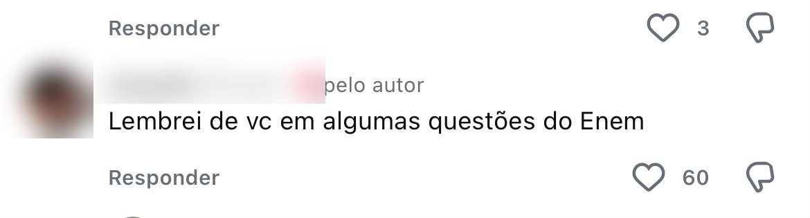 Comentário de aluno sobre o Bio X